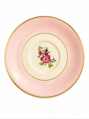 3/$30 EDGERTON Vintage Porcelain Pastel Pink Floral Saucer Plate